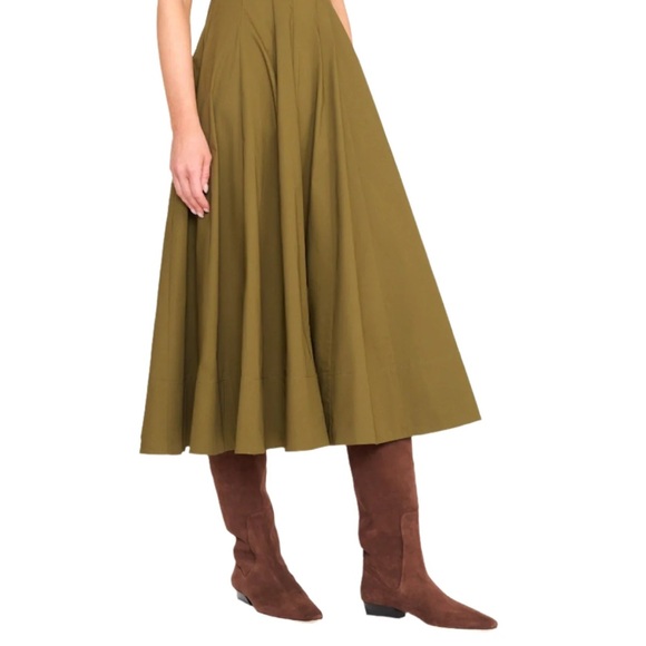NWT Staud Khaki Wells Short Sleeve Dress 00 - Picture 3 of 6